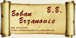 Boban Brzanović vizit kartica